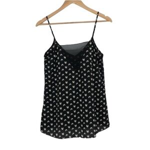 Monk & Lou NWT Black and White  Elise Camisole Arrow Pattern Size XS